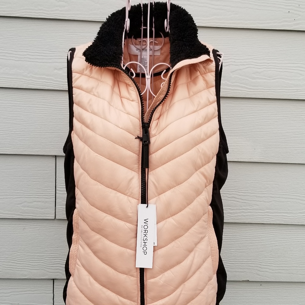 NWT Workshop Republic Clothing Pink & Black Vest